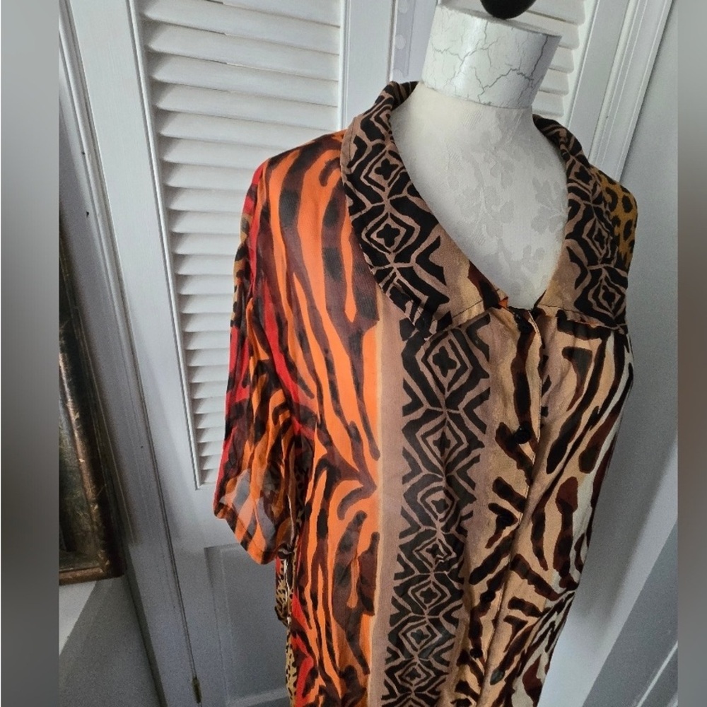Animal Print Kimono Top